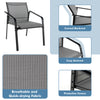 Single chair from the 4-piece patio furniture set, featuring breathable fabric and a curved backrest for outdoor.