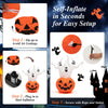 6 feet inflatable Halloween ghosts with pumpkin decor, featuring a powerful blower for quick setup and waterproof.
