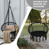 Cushioned black hammock swing chair with tassels, designed for indoor or outdoor relaxation, supports up to 330 lbs.