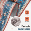 Durable polyester-cotton back fabric of a 5 x 7 inch vintage area rug, water-resistant and wear-resistant for indoor.