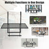 Railing folding table with adjustable heights, made of durable iron, ideal for placing potted plants or relaxing on the.