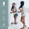 Frameless full-length mirror, 43 x 15 inches, with clear reflection and explosion-proof glass, ideal for any room.