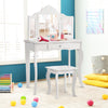 Kids Makeup Dressing Mirror Vanity Table Stool Set - Gallery View 1 of 11