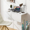 Wall mounted folding table in sleek white finish, perfect for small spaces, ideal for dining or workspace use.