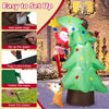 Inflatable 7.6 FT Christmas tree with a dog chasing Santa, featuring LED lights and durable polyester for outdoor use.