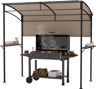 Costway 7.8' x 4.4' Outdoor Patio BBQ Grill Gazebo Canopy w/ Shelves & Bottle Openers 29606689 New