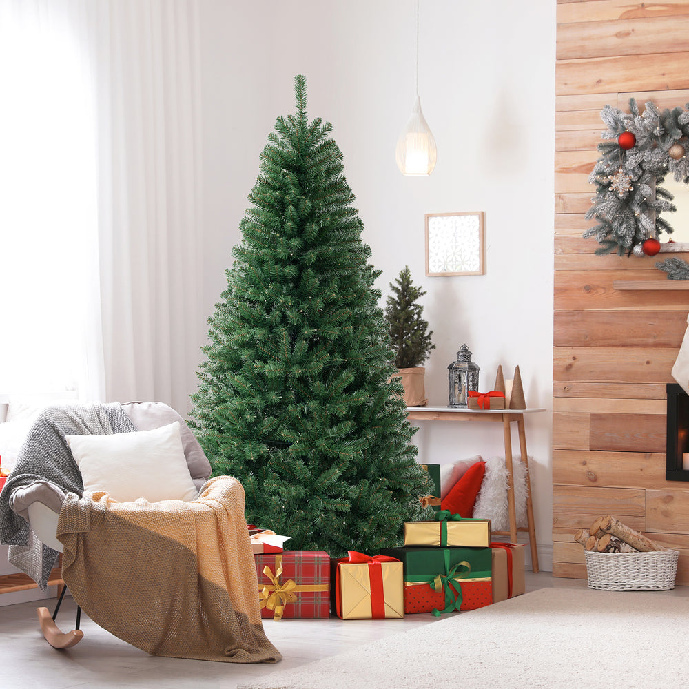 6/7/8 FT Artificial Christmas Tree with 568/830/1182 Branch Tips and 200/250/400 Warm White LED Lights-L - Gallery View 1 of 9
