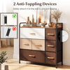 7-drawer tower dresser with steel frame and wooden top, featuring anti-toppling devices for safety in any room.