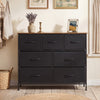 7-Drawer Wide Dresser with 2-Sized Folding Fabric Drawers for Bedroom-Black - Gallery View 1 of 10