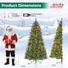 7 FT artificial half Christmas tree with 290 branch tips and 170 warm white LED lights, ideal for small spaces.