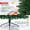 7 FT artificial half Christmas tree with dense PVC leaves, pre-lit with warm white LED lights, perfect for small spaces.