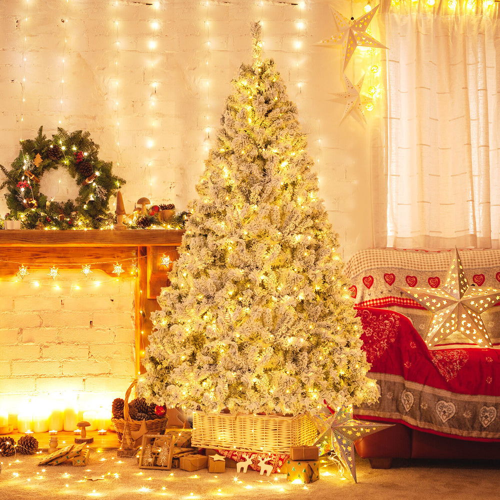 6/7/8 Feet Artificial Xmas Tree 3-Minute Quick Shape-7 ft - Gallery View 1 of 10