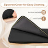 Zippered cover detail of the 7 FT Folding Balance Beam in khaki, featuring removable suede for easy cleaning.