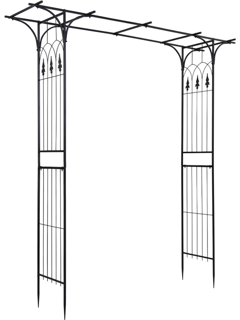7 FT Garden Arch Arbor with Flat Top Design for Climbing Plants