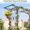7 FT garden arch arbor with flat top design, featuring a powder-coated metal frame and elegant side patterns for.