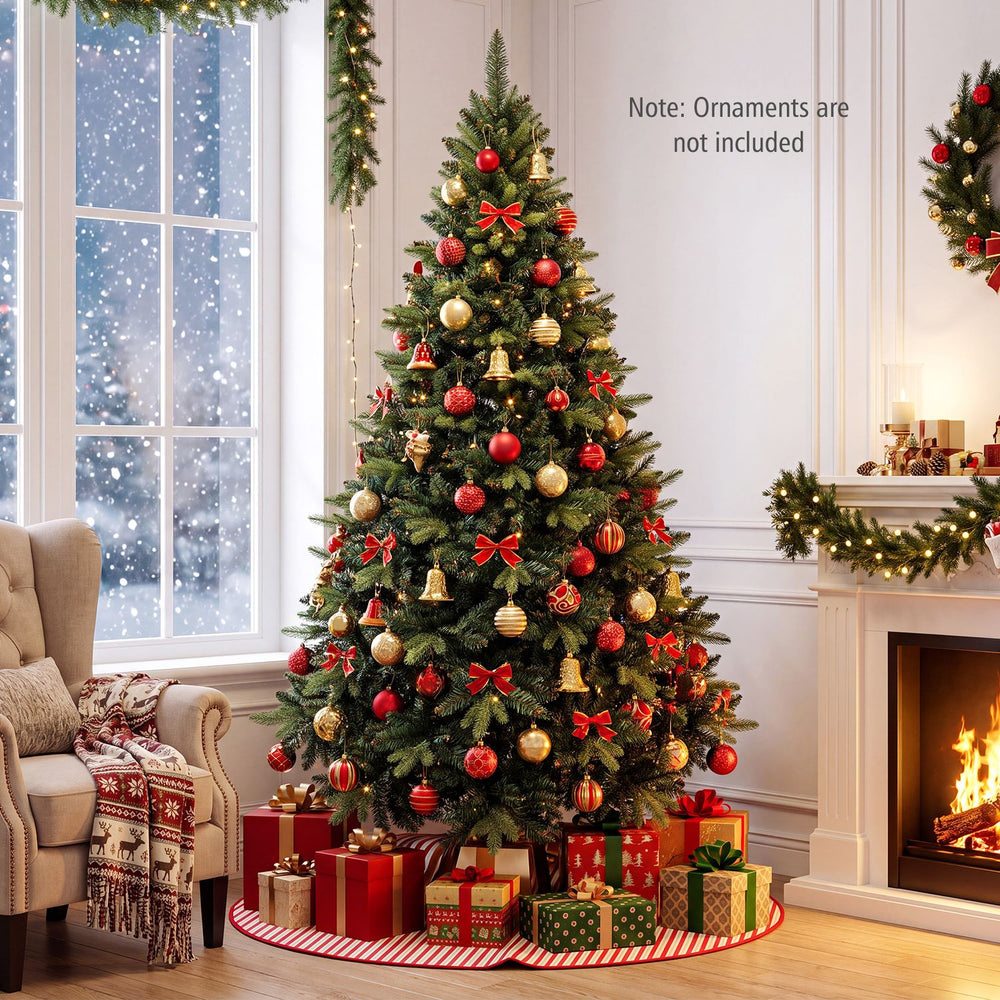 7 FT Artificial Christmas Tree with 1200 Full Branch Tips and Folding Metal Stand - Gallery View 1 of 10