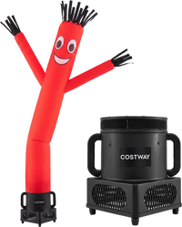 7 FT inflatable tube man with blower features a bright smile and energetic sway, perfect for outdoor business promotion.