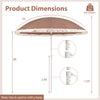 7 FT brown patio umbrella with fringe tassels, perfect for outdoor beach, garden, or poolside use.