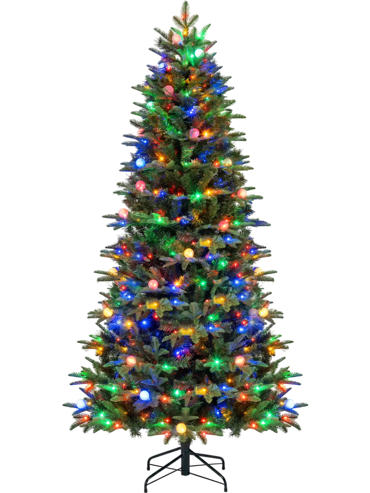 Costway Pre-Lit Artificial Christmas Tree Globe LED Lights 7/8' 45452508 New