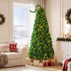 7 FT Pre-Lit Artificial Christmas Tree with Green Snow Flocking - Gallery View 1 of 9