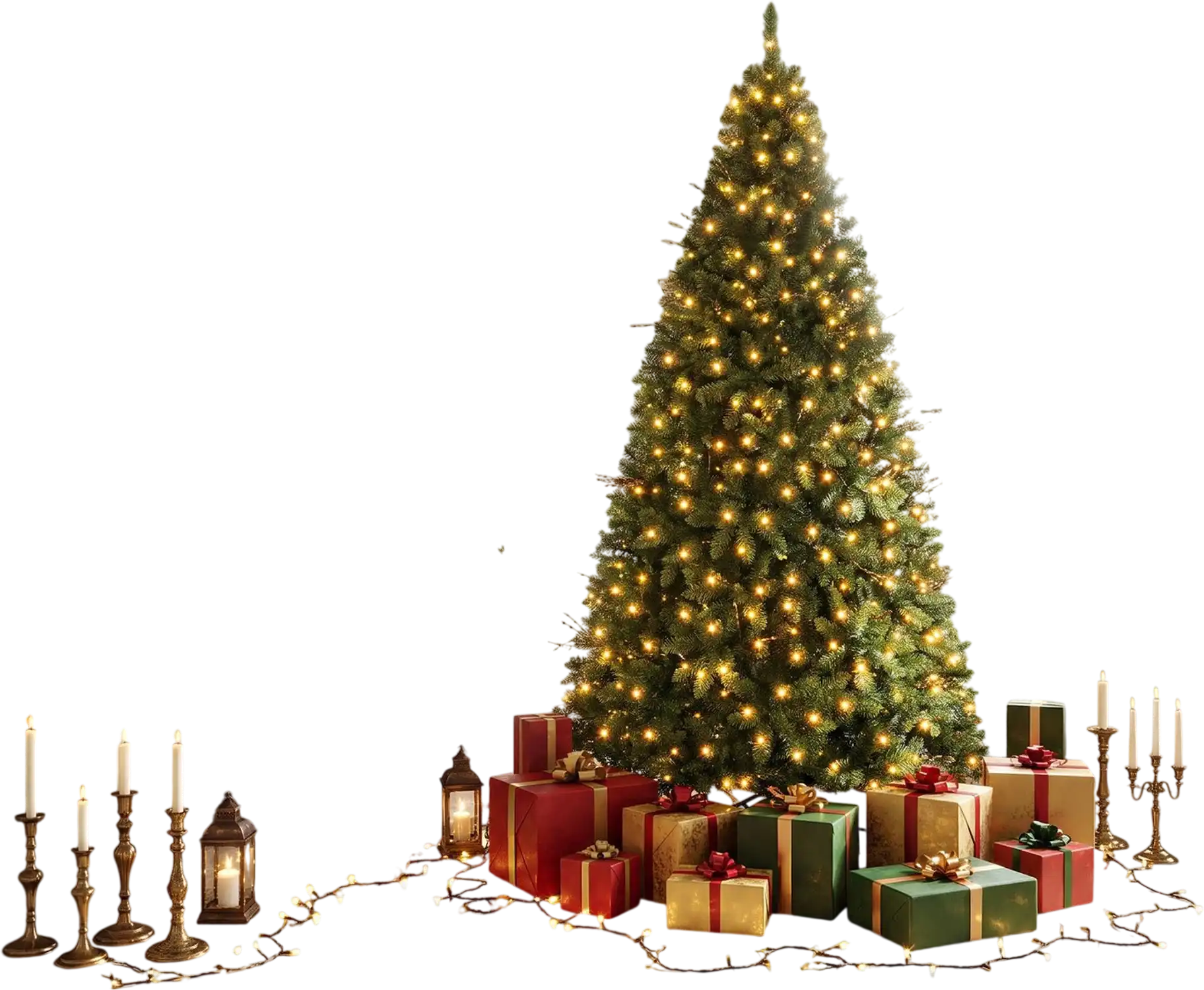 Costway 7' Pre-Lit Artificial Christmas Tree 350 Warm LED Lights 22847566 New