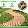 7 FT wooden garden pathway with anti-slip surface, showcasing selected fir wood for natural beauty and strength.