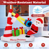 7 feet Christmas inflatable Santa with slingshot and LED lights, made of weather-resistant polyester for outdoor.