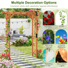 7 feet wooden garden arbor arch with lattice side panels, perfect for supporting climbing plants in outdoor spaces.