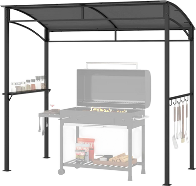Costway 7' Grill Gazebo w/ Serving Shelf & Storage Hooks 43568207 New