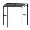 7 feet gray grill gazebo featuring a serving shelf and storage hooks for outdoor cooking convenience.