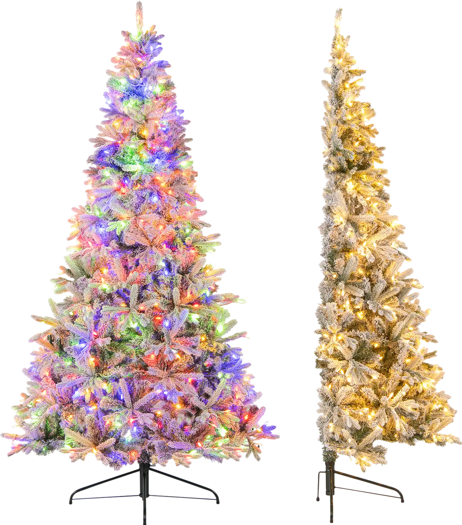 Costway 7' Half Artificial Christmas Tree 852 PE & PVC Tips 9 Modes 82232110 New