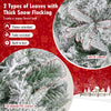 Half artificial Christmas tree with 852 flocked PE and PVC branch tips, featuring thick snow flocking for a snowy look.