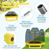 7 feet yellow kids trampoline with galvanized steel frame, safety net, and anti-slip foot pads for indoor and outdoor.