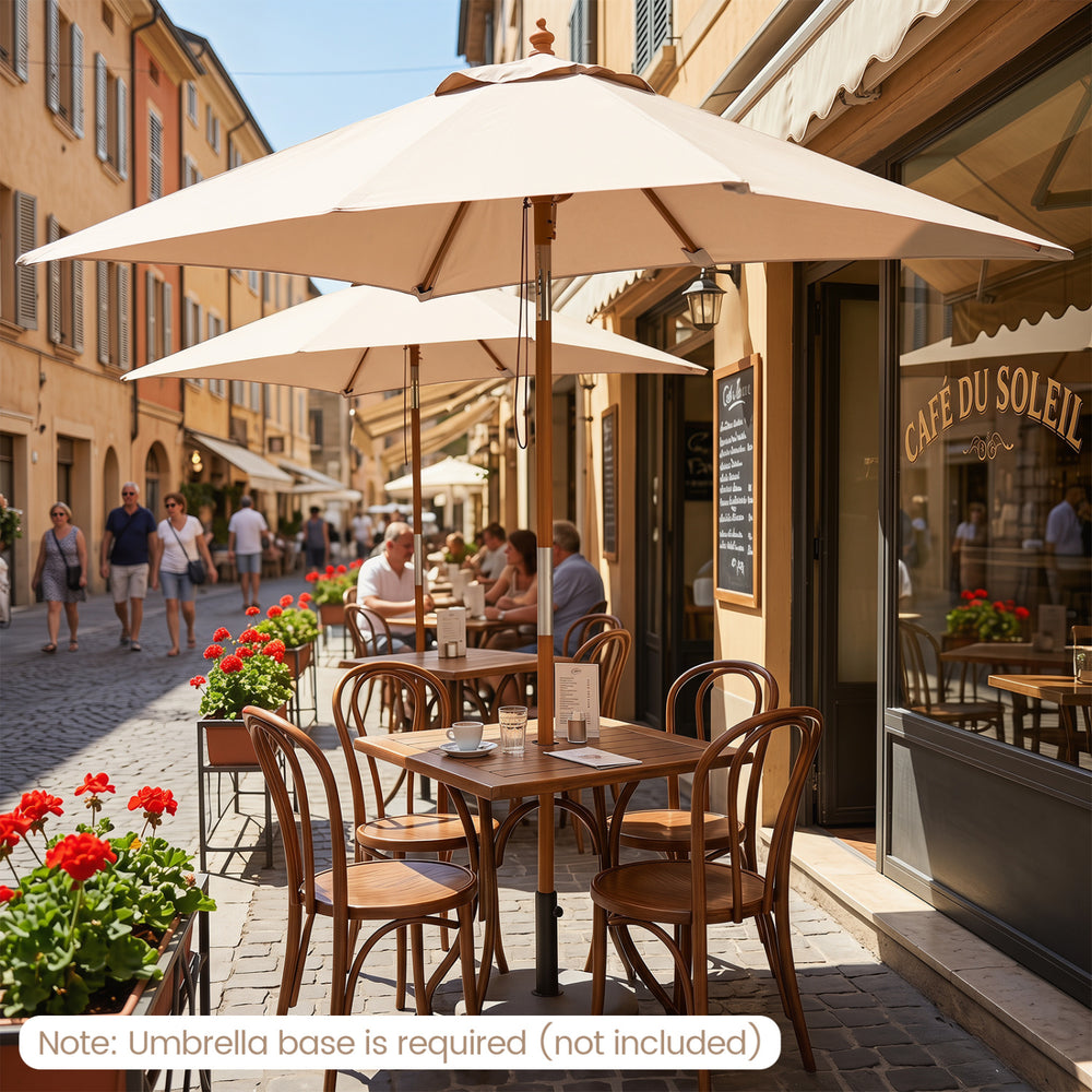7 Feet Outdoor Rectangular Patio Umbrella with 3 Adjustable Heights-Beige - Gallery View 1 of 10