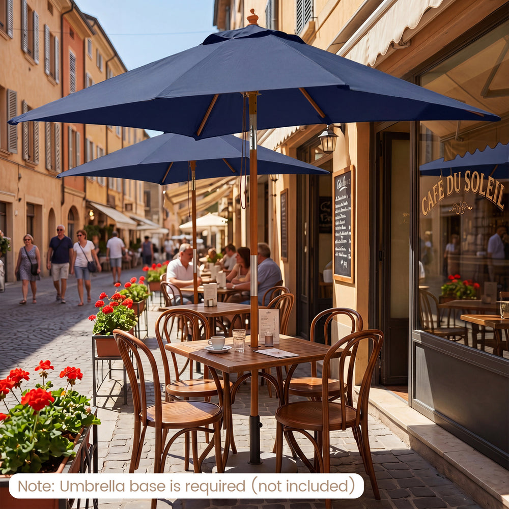 7 Feet Outdoor Rectangular Patio Umbrella with 3 Adjustable Heights-Navy - Gallery View 1 of 10