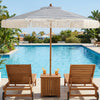 7 Feet Patio Umbrella with Fringe Sun-Protective Beach Umbrella with Boho Tassel-Blue - Gallery View 1 of 10