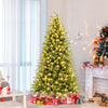 7 Feet Pre-Lit Artificial Christmas Tree Hinged Faux Xmas Tree with Soft Branch Tips - Gallery View 1 of 10