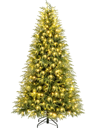 Costway Pre-Lit Artificial Christmas Tree Hinged Faux Xmas Soft Branch Tips 38810434 New