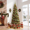 Prelit half-shape Christmas tree with 150 LED lights and 8 lighting modes, perfect for small space holiday decor.