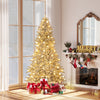 7 Feet Snow-flocked Artificial Christmas Tree Pre-lit Hinged with 81 Sphere Lights and Remote-7ft - Gallery View 1 of 10