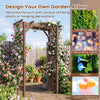 7 Ft wooden garden arch arbor in rustic brown, perfect for climbing plants and decorative items in outdoor spaces.
