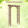 Wooden garden arch trellis measuring 7 ft tall and 4.6 ft wide, ideal for climbing plants and outdoor decor.