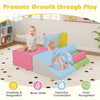 Colorful 7-piece foam climbing blocks for toddlers, promoting motor skills and creativity in a safe indoor play.