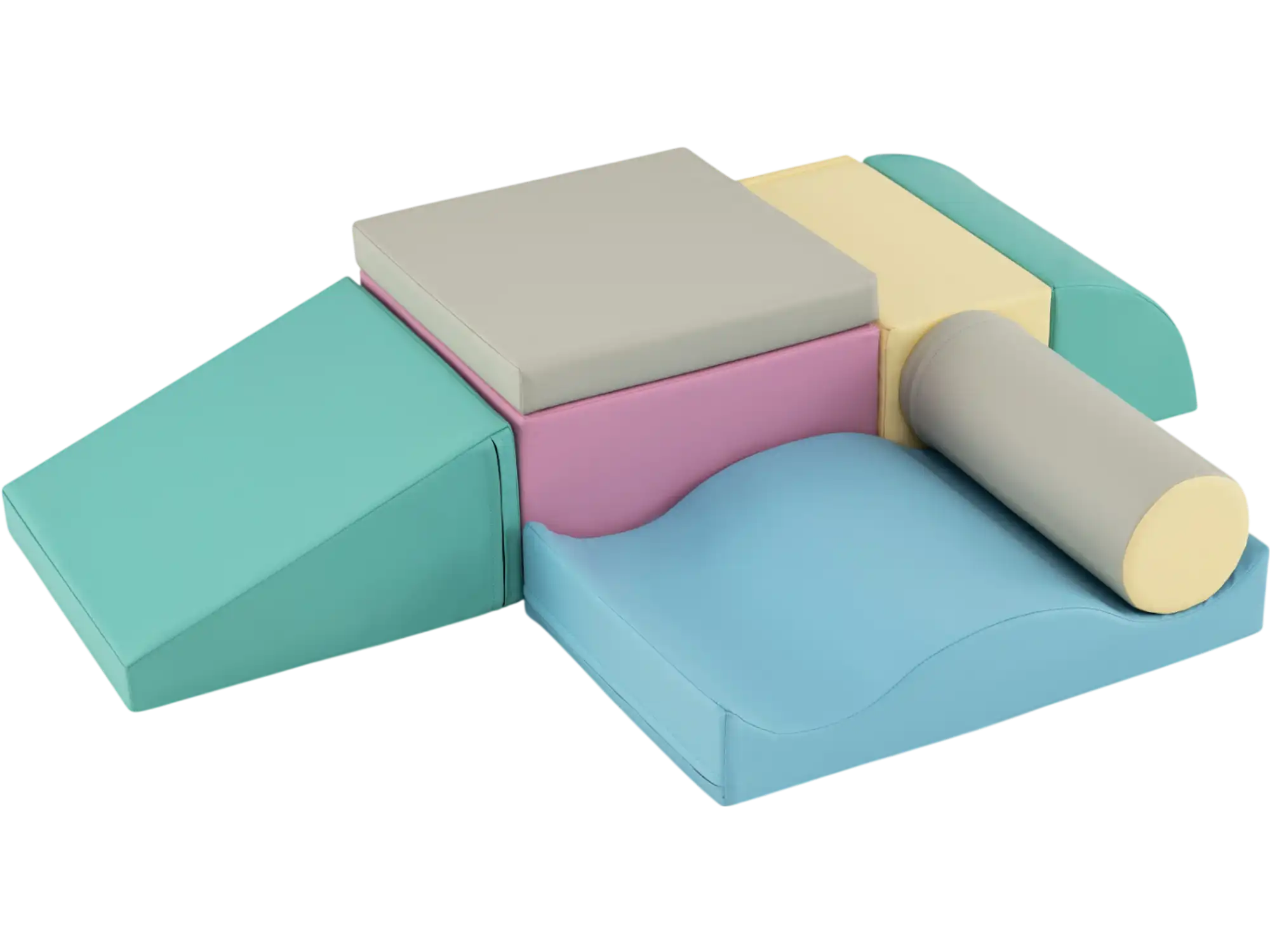 Costway 7-Piece Indoor Soft Play Foam Climbing Blocks 453129768 New