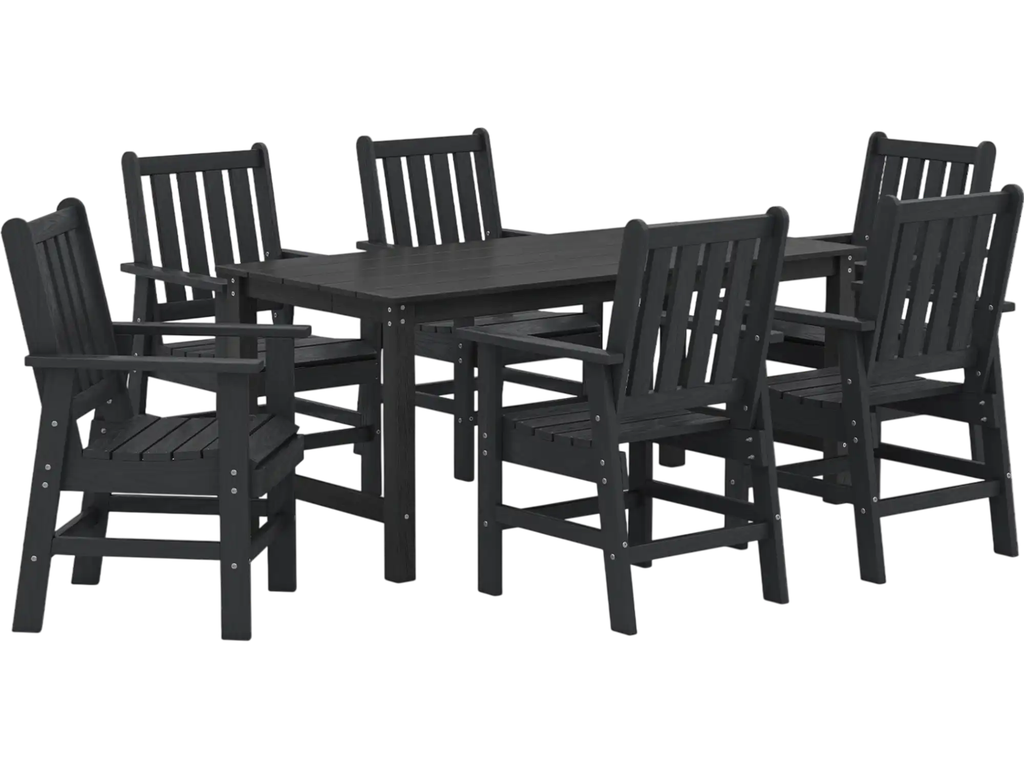 Costway 7-Piece Outdoor Patio Dining Set HDPE Weather Resistant Table Chairs 12045682 New