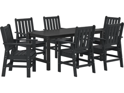 Costway 7-Piece Outdoor Patio Dining Set HDPE Weather Resistant Table Chairs 12045682 New