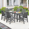 7 Pieces Patio Dining Set Outdoor HDPE Weather Resistant Table and Chairs Set-Grey - Gallery View 1 of 11