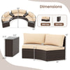 Dimensions chart showcasing the 7-piece patio furniture set, highlighting size and weight capacity for optimal layout.