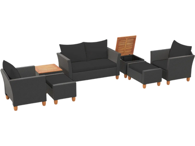 Costway 7-Pc Patio PE Rattan Sectional Sofa Set w/ Armchairs & Table 28739654 New
