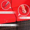 Close-up of soft, removable red cushion on a patio furniture set with thick sponge padding for comfortable seating.